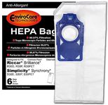 EnviroCare Replacement HEPA Vacuum Cleaner Bags Designed to Fit Riccar Brilliance and Simplicity Synchrony Uprights 6 pack