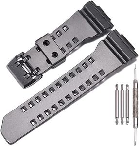 MCXGL Replacement for gshock GA-400-1B GA-400 GA400GB Analog digital watch Watchband Men's rubber resin strap, black, 16mm, Men's mesh belt