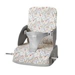 Nuby Travel Booster Seat – Compact and Foldable | Baby Sit Up Seat | Weaning Toddler Chair | Suitable for Ages 6 Months Plus (Safari)