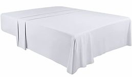 Utopia Bedding - Flat Sheet King Size - Easy Care Soft Brushed Polyester - Microfiber Fabric - Wrinkle, Shrinkage, and Fade Resistant - White