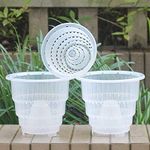 Meshpot Clear Plastic Orchid Pots with Holes - 3 Pack (2Pcs 6 Inch Pot,1Pc 5 Inch Pot)