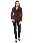 HAUTEMODA Women Velvet Short Buttoned Coat/Blazer For Winters (L, Brown)