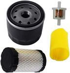 Podoy 492932 696854 Oil Filter for Briggs & Stratton 691035 Fuel Filter AM125424 with 796031 Air & Pre Filter Kit 492932S 695396 696854