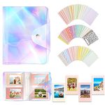 Mini Photo Album 64 Pockets for 2 * 3inch Photo 60Pcs Colorful Photo Film Frame Stickers Instant Camera Accessories Compatible Fujifilm Instax Mini Film/Polaroid Instax Mini/Kpop Photocards