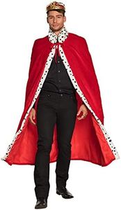 Boland 36101 - Manteau royal Deluxe, robe de 130 cm, rouge-blanc-noir, fourrure synthétique à pois, aspect hermine, maison royale, souverain, carnaval, Mardi gras, fête à thème, costume, théâtre