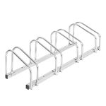 WOLTU Bike Stand for 2/3/4/6 Bikes, Floor or Wall Mounted Bicycle Rack, Cycle Parking Stand Rack for Garage Storage, Metal Bike Rack Outdoor,Silver