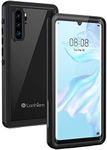 Lanhiem Huawei P30 Pro Case Waterproof Full Body Cover, [IP68 Certified Waterproof] Shockproof Dustproof Snowproof Sealed Case Built-in Screen Protector Cases Cover for Huawei P30 Pro (Black)