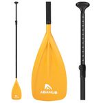 Abahub 3-Piece Adjustable Alloy Stand Up SUP Paddle Aluminum Shaft Yellow Plastic Blade