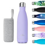 Nuactiv Stainless Steel Water Bottle, Vacuum Insulated Flask BPA Free, 12hrs Hot & 24hrs Cold Drinks, Thermal Metal Water Bottles, Leakproof 500ml Double Wall, Drinking for Kids, Gym, Sports, Travel