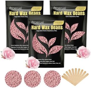 Hard Wax Beads for Hair Removal (300g/10.5oz) Painless Wax Beads - Full Body Brazilian Bikini Wax Beads with 10pcs Applicators, At Home Waxing Beads for Face, Eyebrow, Legs, Underarms, Back, Chest, Perfect Refill for Any Wax Warmer (Rose)