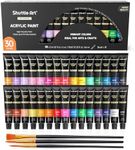 Shuttle Art Acrylic Paint Set, 30 x12ml Tubes Artist Quality Non Toxic Colours Acrylic Paint, Great For Kids Adults Professional Painting on Canvas Wood Clay Fabric Ceramic Crafts