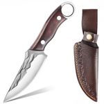 SHANFEEK Chef Knife Meat Cleaver 4-Inch Kitchen Cooking Boning Knife Tomato Fruit Knife High Chromium Steel with Red Rosewood Handle(Red)