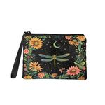 chaqlin Flower Dragonfly Coin Purse Coin Pouch for Women Small Change Purse with Wristlet Strap,Small Cosmetic Case Zipper Wallet Bag Key Passport Cash