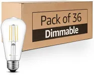 MASTERY MART 36 Pack Vintage LED Edison Bulbs, E26 Led Bulb 5.5W Equivalent to 60W, Dimmable, Soft White 2700K, High Brightness ST58 Antique LED Filament Bulbs, Clear Glass