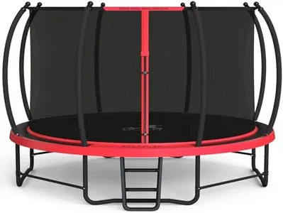 BCAN Trampoline 8FT 10FT 12FT 14FT 15FT 16FT Recreational Trampoline with Enclosure for Kids Adults, ASTM Approved, Outdoor Trampoline with Wind Stakes and Ladder for Kids Apex Series