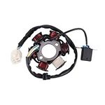 WOOSTAR Ignition Stator Magneto 6 Coil 5 Wire Replacement for GY6 50cc 70cc 90cc 110cc 125cc ATV 4 Wheeler Quad Pocket Bike（Female Plug）