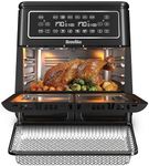 Breville Halo Flexi Air Fryer & Large Mesh Tray | Digital Dual Air Fryer Oven | 11L: Serves 10+ | FryBakeGrillRoast & Reheat | 2400 W | Save £65 a Year on Energy Bills* | Black [VDF138]