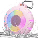 HEYSONG Waterproof Bluetooth Speaker, Shower Speaker with HD Sound, LED Light, Floating, Lightweight Portable Speakers for Travel, Pool, Beach, Kayak, Gifts for Girl, Teen