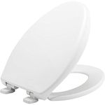 Bemis 7900TDGSL 000 Elongated Closed Front Plastic Toilet Seat with Cover, White