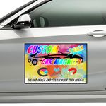 Custom Magnet Car Stickers, Personalised car magnetic signs, Car Magnet with Text/Logo/Image,No Melting No Blow off Easy to Move without Scratching Painting off.