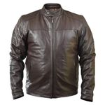 Body Guard Genuine Leather Jacket | Genuine & Pure Leather Jacket | Mens Solid Biker Jacket | Full Sleeve Jacket for Men's Biker Style | Black (M, Brown)