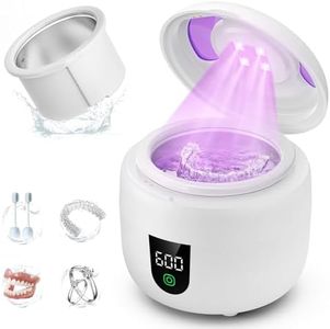 New Ultrasonic Retainer Cleaner Machine with Removable Inner Tank for Aligners, Mouth Guards, Jewelry – 180ml Capacity, 45kHz Ultrasonic Cleaner, 3 Modes, Digital Timer, Smart Pause & Quiet to 30dB