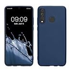 kwmobile Case Compatible with Huawei P30 Lite Case - Soft Slim Metallic TPU Silicone Cover - Metallic Blue