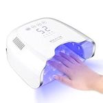 BOLASEN Cordless Rechargeable UV Nail Lamp - UV Light for Gel Nails with Metallic Reflector & Metal Base, 54W Portable Wireless LED Nail Dryer, Professional Fast Charger Curing Lamp for Salon or Home
