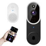 Occuwave 1080P Video Doorbell Camera Wireless with Chime Ringer, Cloud Storage, Live Image, 2-Way Audio, Night Vision, 2.4Ghz WiFi, Indoor Surveillance, Real-Time Alert (White+Black)