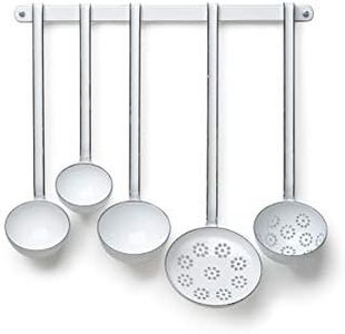Riess, 0576-033 - Set per creatori, 5 pezzi, smaltato, classico, bianco, con gancio da appendere, stile retrò, vintage, senza listello