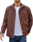 COOFANDY Waxed Canvas Trucker Jacket Casual Stylish Button Down Jacket Lapel Coller Lightweight Shacket Jackets Brown Fall