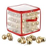 THE TWIDDLERS - Christmas Baubles Storage Box with Movable Inserts to Fit Any Bauble Sizes - Xmas Tree Ornaments Decorations Space Saving Bag - Red