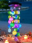 Toodour Solar Wind Chimes for Outside, Hanging Pastel Lights with 2 Modes, Waterproof Shells Light Gifts for Mom Grandma Wife, LED Outside Decorative Mobile Lights for Garden Yard Patio Outdoor Decor