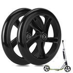 200mm Adult Scooter Wheels, Set of 2, with ABEC 9 Bearings, for Razor and Kick Scooters (Black)