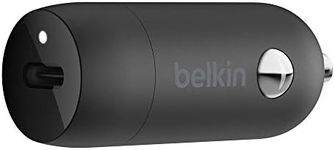 Belkin USB-C Fast Car Charger 20W, Car USB Charger, Fast Phone Charger, Car Charger Adapter for iPhone 16, 15, 14, 13, 12, Samsung Galaxy S23, Google Pixel, Sony, iPad, tablets, and more - Black