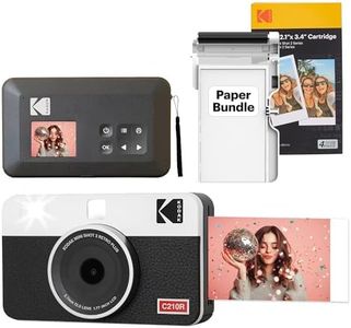 Kodak Mini Shot 2 Retro 4PASS Instant Camera and Portable Photo Printer 2-in-1, 5.3×8.6 Centimeters Instant Prints, 38 Sheet Bundle, White