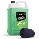 Wavex Car Shampoo Wash and Wax 5 LTR Incudes Microfiber Cloth 40x40cm 350GSM Also Works as Foam Wash