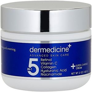 5 in 1 Retinol, Vitamin C, Collagen, Hyaluronic Acid and Niacinamide | Potent Face Cream Fine Lines and Wrinkles and Reduce Appearance of Dark Spots 2 oz