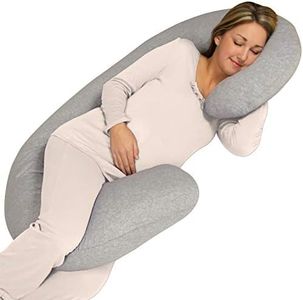 Leachco Snoogle Chic Jersey Total Body Pillow - Heather Gray, 1 Count (Pack of 1)