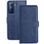 Ubros Network Tecno Pop 5 LTE Flip Cover | Leather Finish | Inside Pockets & Stand | Shockproof Wallet Style Magnetic Closure Back Cover Case for Tecno Pop 5 LTE (Blue)