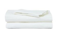 Belong 100% Organic Cotton 400 TC Queen/Double Size Premium Bedsheet with 2 Pillow Covers, Plain Bedsheet 94'' X 104" inch (White)