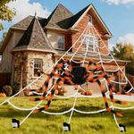 PUHPIG 200" Halloween Spider Web + 
