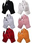 Rcanedny 6 Pairs Women's Winter Touchscreen Gloves Warm Knit Gloves Thermal Gloves Suit for Running Driving Cycling Working Hiking Skiing (Color set 2)