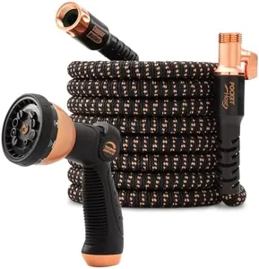 2024 Pocket Hose Copper Bullet With Thumb Spray Nozzle AS-SEEN-ON-TV Expands to 75 ft, 650psi 3/4 in Solid Copper Anodized Aluminum Fittings Lead-Free Lightweight No-Kink Garden Hose