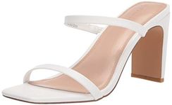 The Drop Women's Avery Square-Toe Two-Strap High Heeled Sandal, White, 5 UK