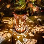 Butterfly Solar Outdoor Lanterns Hanging Solar Lights Outdoor Waterproof Garden Light, Metal Lantern Butterfly Solar Table Light LED Lantern for Garden, Patio, Yard