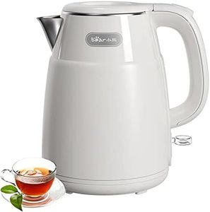 Electric Kettle, 1.5L Coffee Hot Tea Kettle Water Boiler, 1500W Fast Heating Stainless Steel Tea Pot, Cordless, Auto Shut-Off & Boil Dry Protection, BPA Free, White