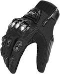 Stainless Steel Armour Motorcycle Gloves Sport Motorbike Racing Street (M, Black)