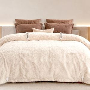 Cozy Bliss Heated Blanket Electric Throw, 84"x90" Wave-Textured Faux Fur Heating Blanket with 8 Heat Levels, 8 Timer Settings, Overheat Protection ETL Certified, Machine Washable, Cream White