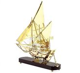 DSH Brass Ship/Boat/Titanic with Wooden Base, Showpiece Item, Perfect for Home, Office Decoration and Gifting